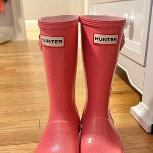 Hunter Pink Sparkle Rain Boots